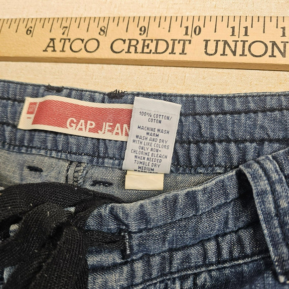 Gap Jean Capri Women 6 Culottes Drawstring Minimalist Simple Modern Capsule Y2K - Picture 6 of 6